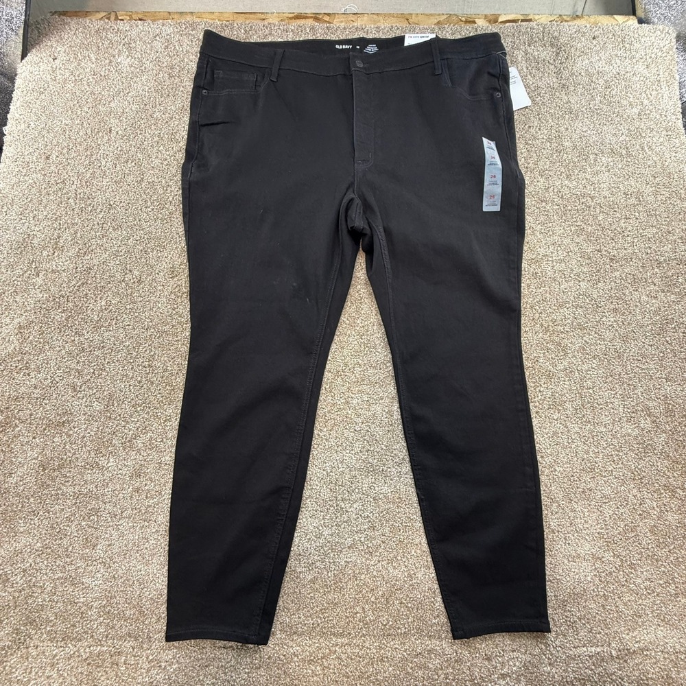 Old Navy Rockstar Super Skinny High-Rise Black Jeans Womens Size 26 NEW Slimming